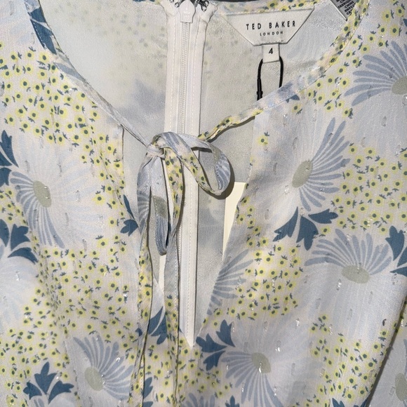 Ted Baker • Suziiee Floral Ruffle Peasant Mini Dress - Picture 7 of 15